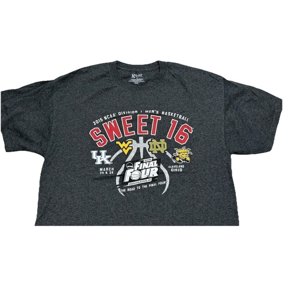 Gear For Sports Other - 2015 NCAA Sweet 16 Basketball TShirt Kentucky, W Virginia, Notre Dame, Wichita L